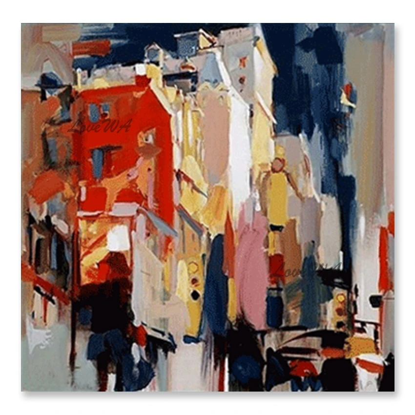 

Modern Wall Decor Panel Art Abstract Texture 100% Hand-painted Red Color Oil Painting Wall Canvas Art Paintings Picture For Home