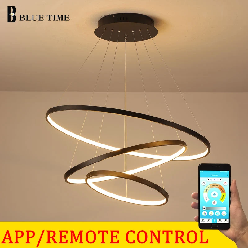 3 кольца 6 колец подвесные светильники для спальни гостиной столовой кухни