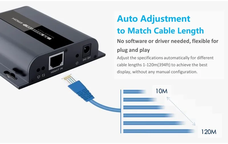 Удлинитель HDMI LKV383 HDbitT Extender обеспечивает сигнал Full HD 1080P до 120 м поддерживает