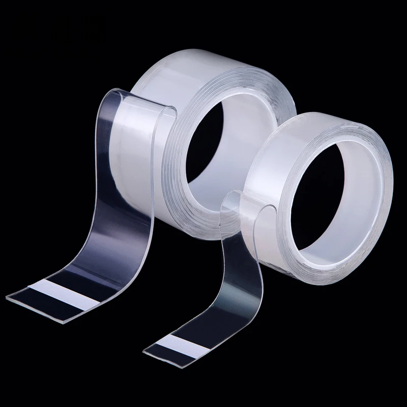 30mm Nano Adhesive Free Tape Repeat Paste 1mm/2mm Thickness 3 Meters/5 Meters Tape Per Roll High Transparent(20 Rolls)
