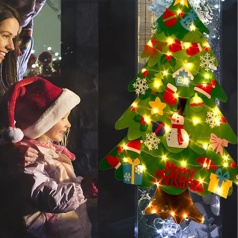 DIY войлочная Рождественская елка новогодняя дверь настенные украшения