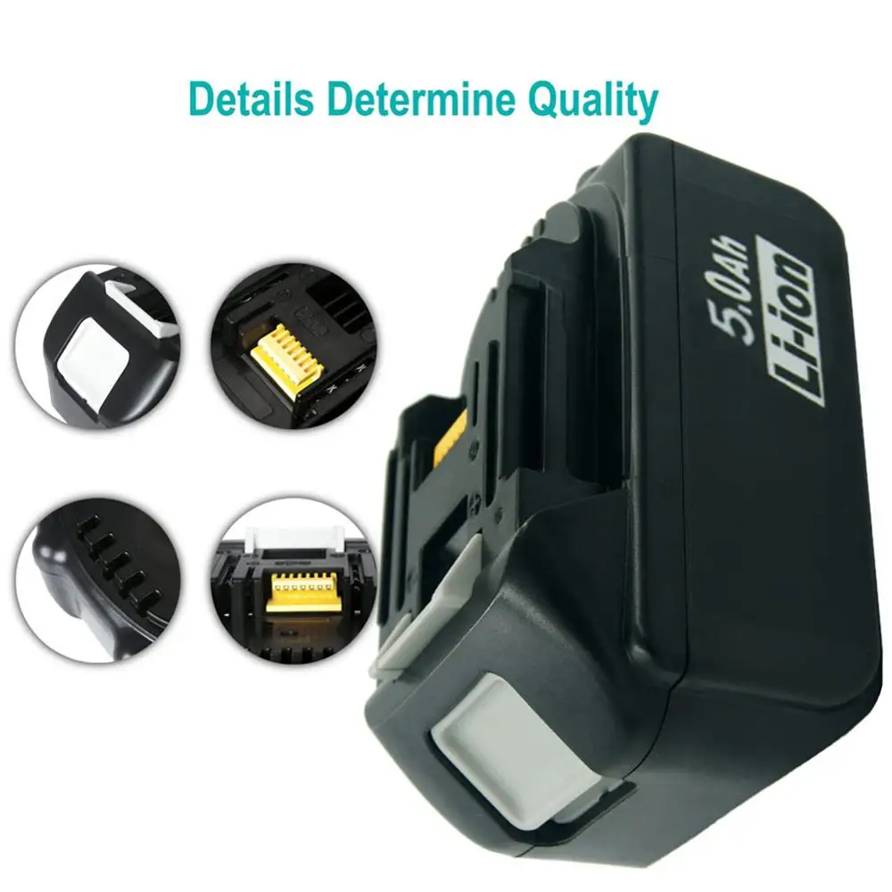 Литиевая батарея BL1850 5000 мАч для Makita 18 в 5 0 Ач Bl1830 BL1840 BL1860 LXT400 194204 перезаряжаемый