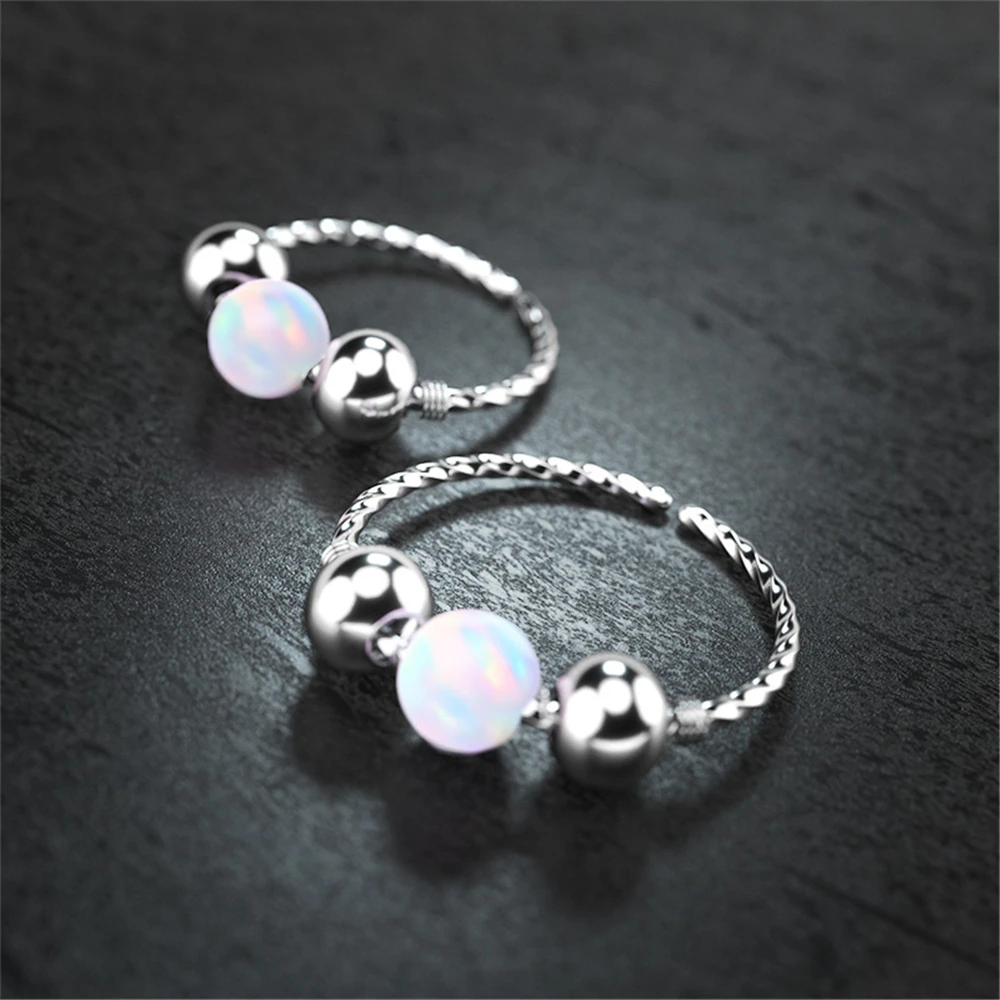 

1pc 316L Stainless Steel Opal Face Nose Ring Hoop Septum Nose Piercing Clip Ball Labret Rings Fake Piercing Body Jewelry 2021
