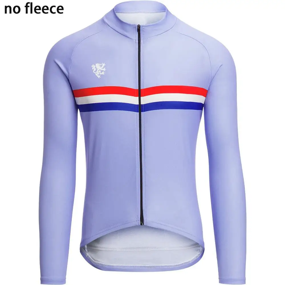 long sleeve Мужская зимняя одежда из флиса с длинным рукавом и без флиса, одежда для велоспорта красного, черного, синего, оранжевого, серого цвета - Цвет: long sleeve