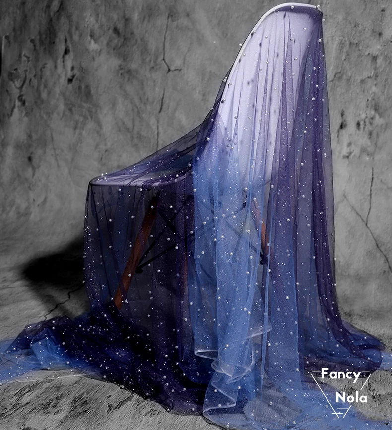 Фэнтези градиент Звездное голубое фиолетовое Марлевое пылевое перспективное