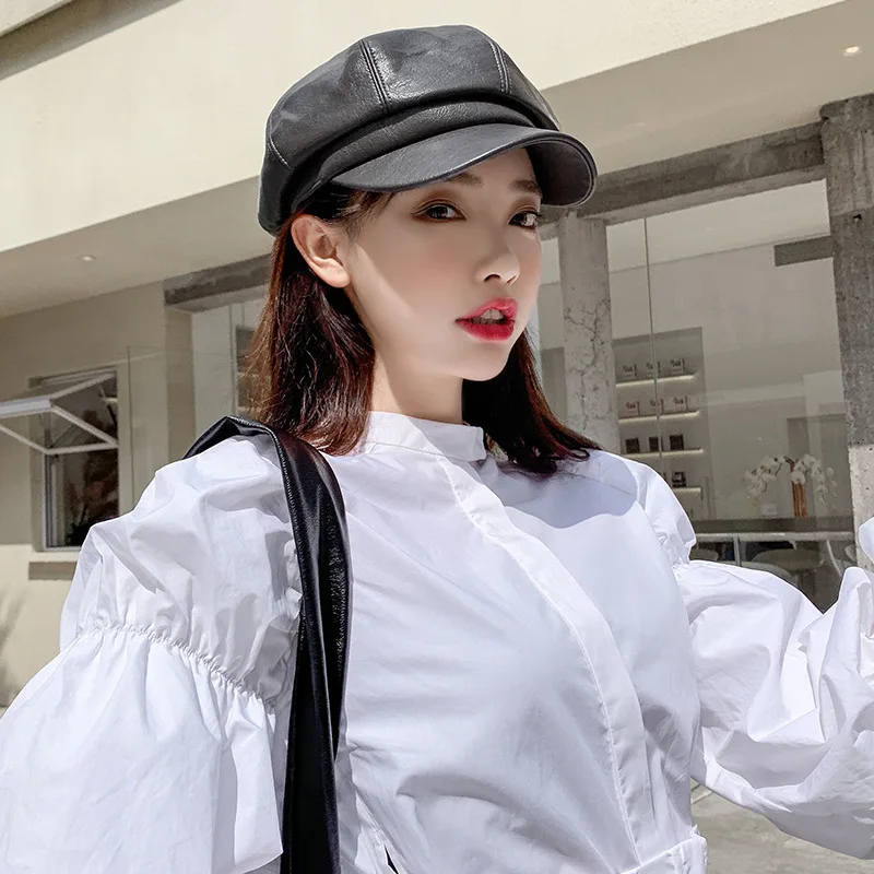 PEIKONG 2019 осенний Новый Модный женский берет из искусственной кожи Женский Мужской