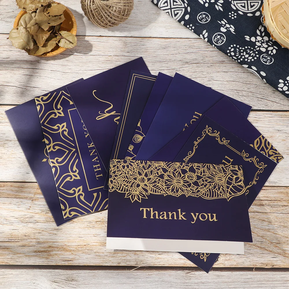 5 шт. мини тисненые золотые открытки с надписью Thank you на День святого Валентина
