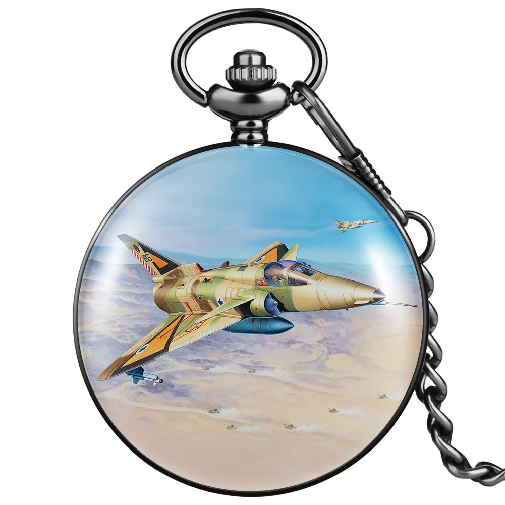 Мужские карманные часы с рисунком в виде самолета во время Второй мировой войны
