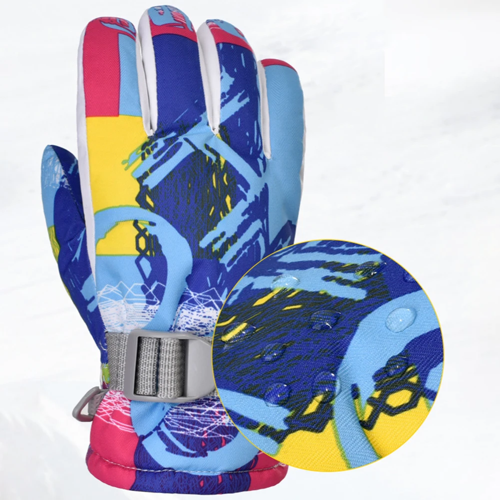 

Kids Ski Gloves Windproof Winter Snowboard Thermal Insulated Snow Gloves for Boys Girls Outdoor Sports