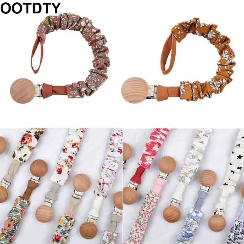 

Baby Cotton Pacifier Chain Beech Wood Pacifier Clip Infant Teething Toys Holder For Nipples Baby Teether