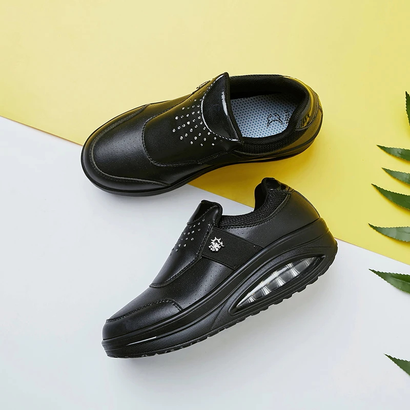 Красная Тонизирующая обувь женские водонепроницаемые кожаные кроссовки на