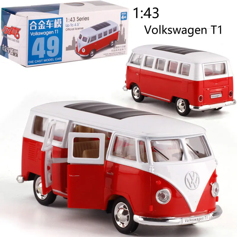 

1:43 Scale Bus T1 Alloy Pull-back Car Diecast Metal Model Car For Collection Friend Children Christmas Birthday Gift