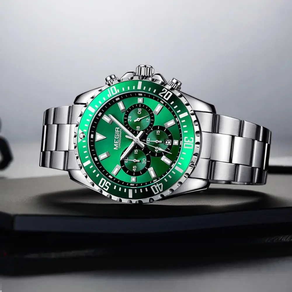 Часы наручные MEGIR Мужские кварцевые роскошные брендовые армейские в стиле