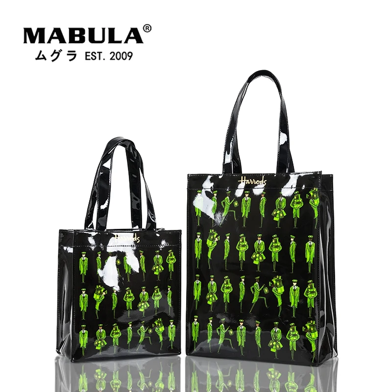 

Women's Bag London Style PVC Reusable Shopping Bag Eco Friendly Small Signature Shopper Bag Waterproof Handbag Shoulder Bag