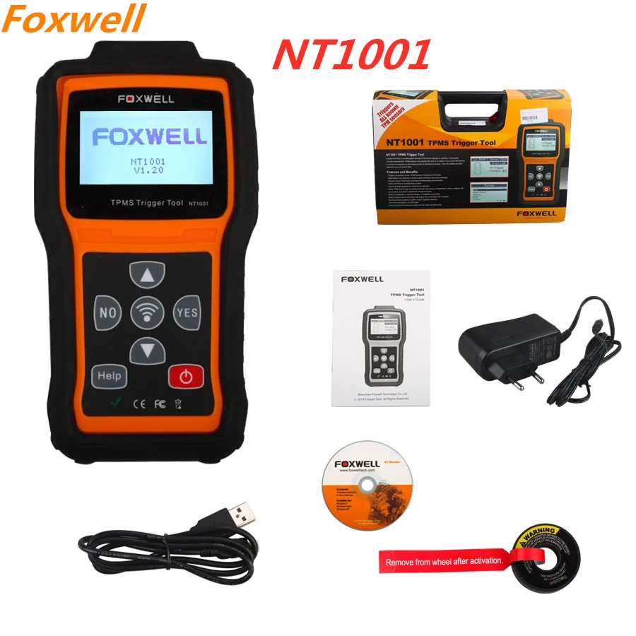 FOXWELL NT1001 TPMS триггер инструмент декодирование датчик шины ID режим проверки РЧ-ключ FOB система контроля давления в шинах тестер