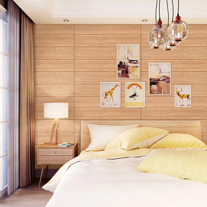 Новые настенные наклейки Имитация древесины потолочные 3d стерео обои