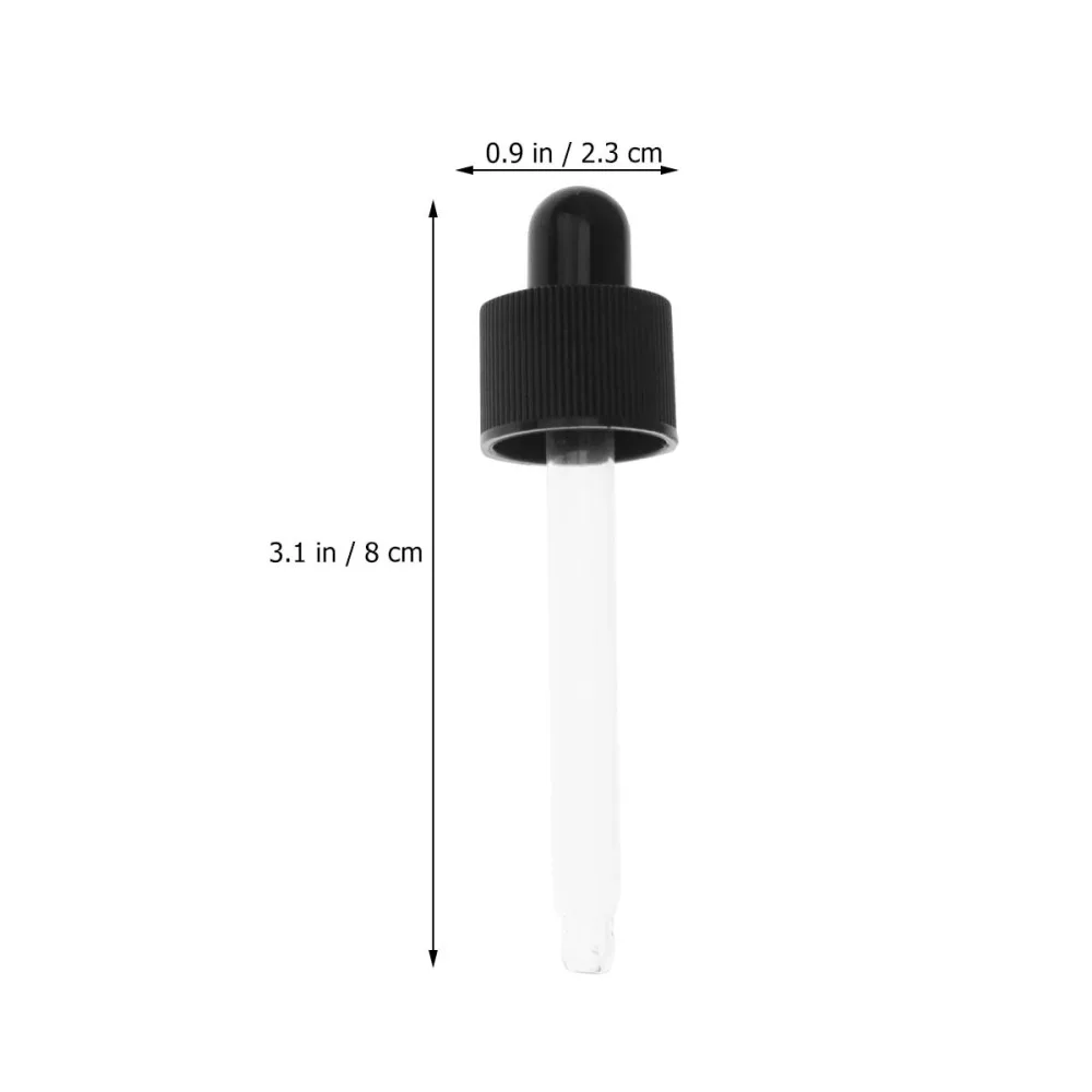 

15pcs Lid Glass Liquid Dropper Pipette for Essential Oil Bottles Aromatherapy Vials (Black, 18 Caliber Dropper 3