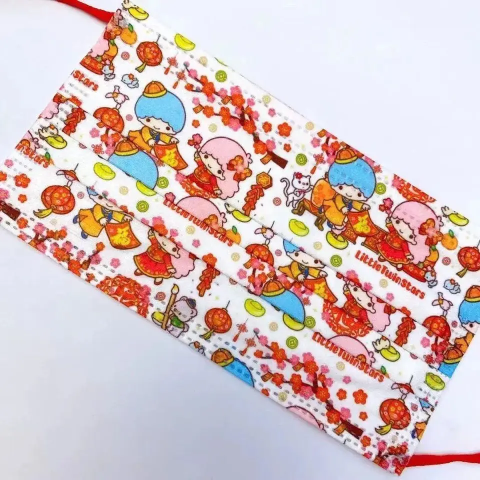 Маски одноразовые для взрослых с мультяшным принтом От 0 до 3 лет 50 шт. | Аксессуары