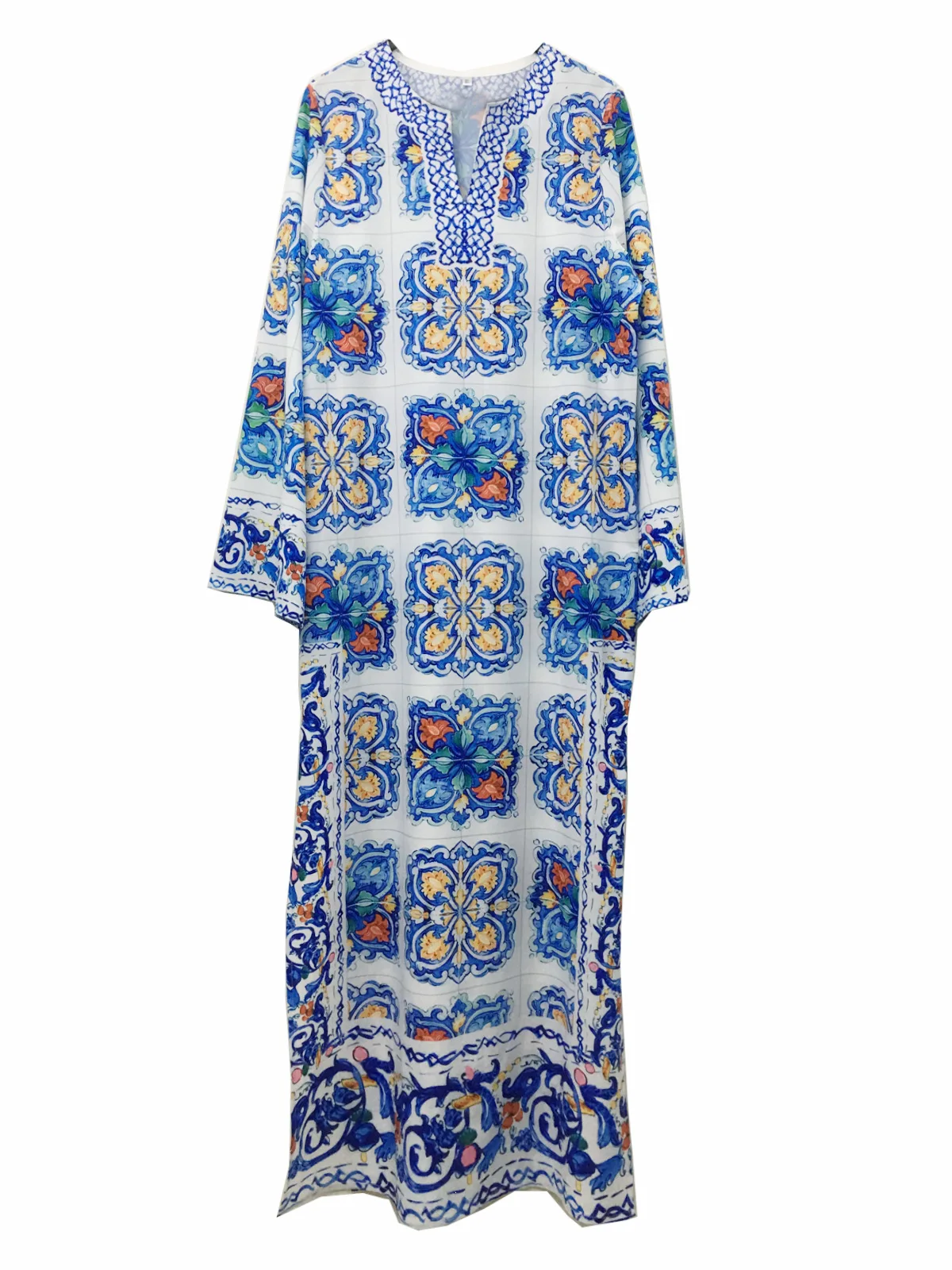 

New Summer Bohemian Dress Women Split print Flare Sleeve V Neck Beach Sundress Holiday Loose vintage fashion Party Vestidos 2020