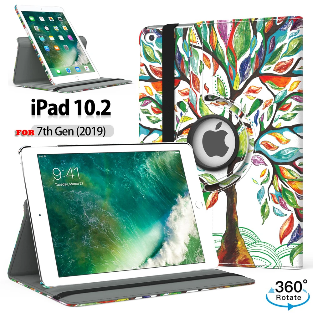 Вращающийся на 360 градусов чехол-подставка для IPad 10 2 чехол из искусственной кожи