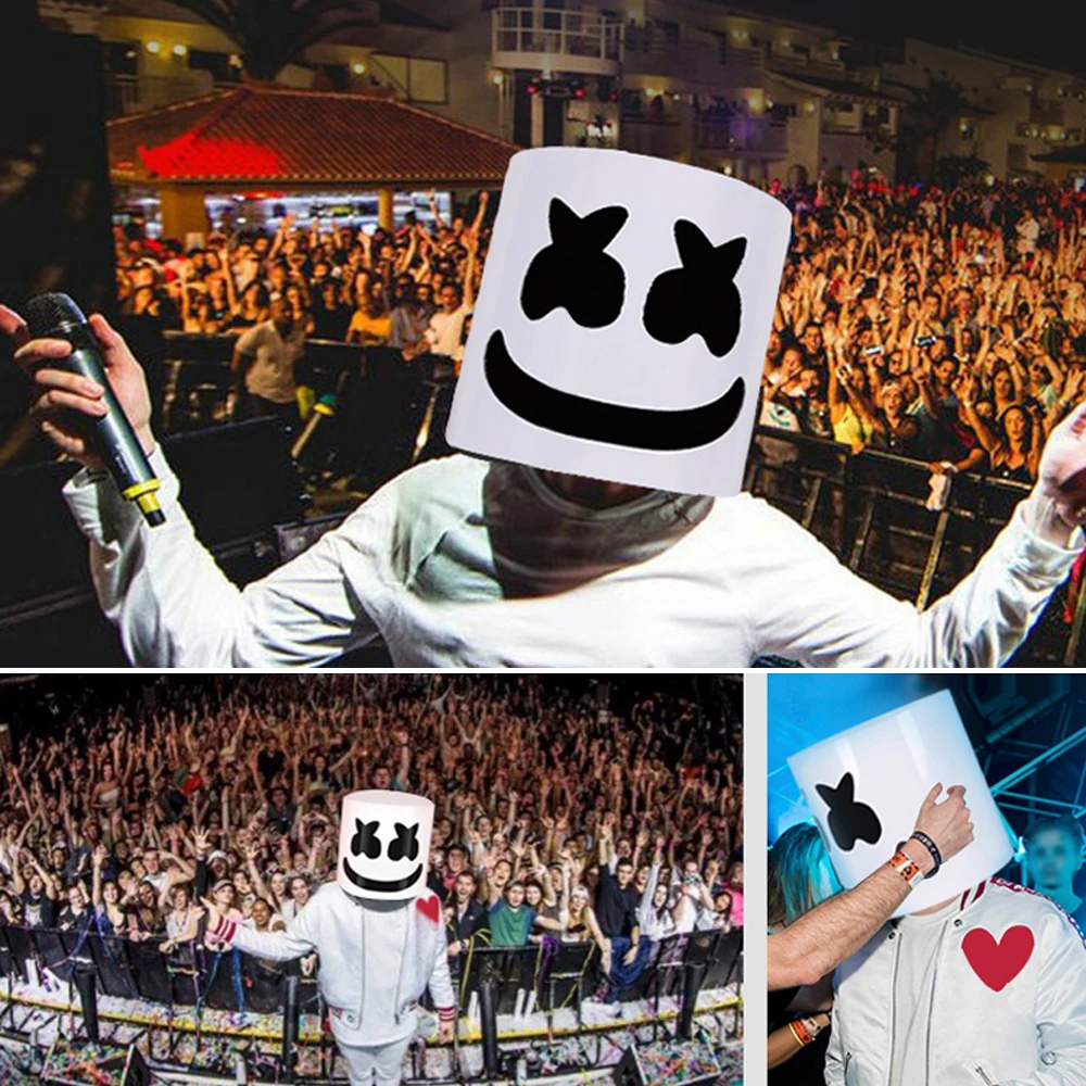Маска на голову Marshmello для Хэллоуина стильная Реалистичная дышащая мягкая
