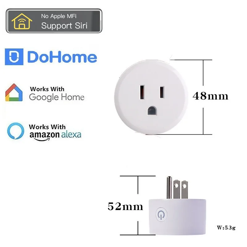 DoHome новая WiFi розетка умная вилка для системы IOS Поддержка Siri синхронизации