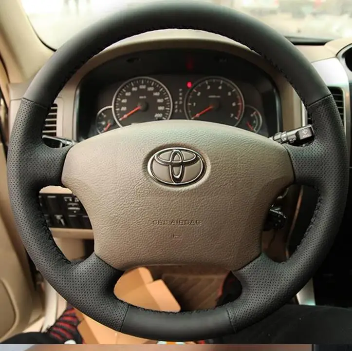 Чехол рулевого колеса автомобиля из натуральной кожи для Toyota Land Cruiser Prado 120 (2003-2007)