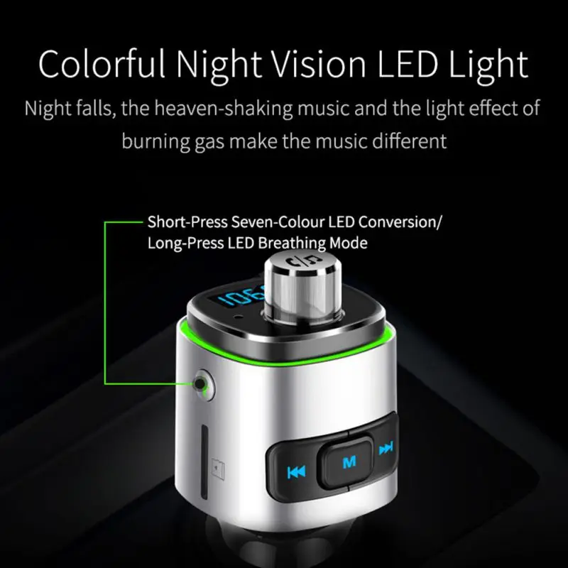 

Hot QC3.0 FM transmitter fast charge car charger car MP3 player U disk / TF card music player Bluetooth receiver hand-free phone