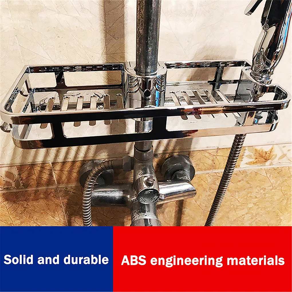 

Detachable Lifting Storage Tray Rack Kitchen Bathroom Shower Shelf Rectangle Plastic Holder ABS Organizer DIY Home Improvement