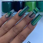 Накладные ногти с зеленым клетчатым дизайном, полное покрытие, длинный гроб, накладные ногти балерины, самодельный клей, накладные ногти, съемные накладные ногти
