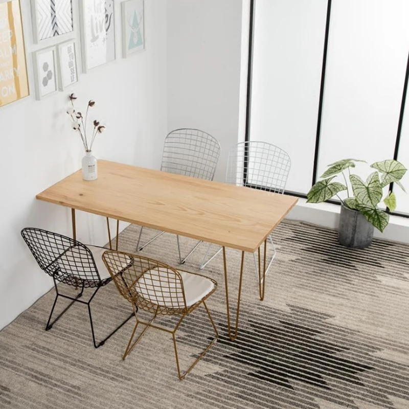 Простой скандинавский кофейник простой обеденный стол из массива дерева чайный