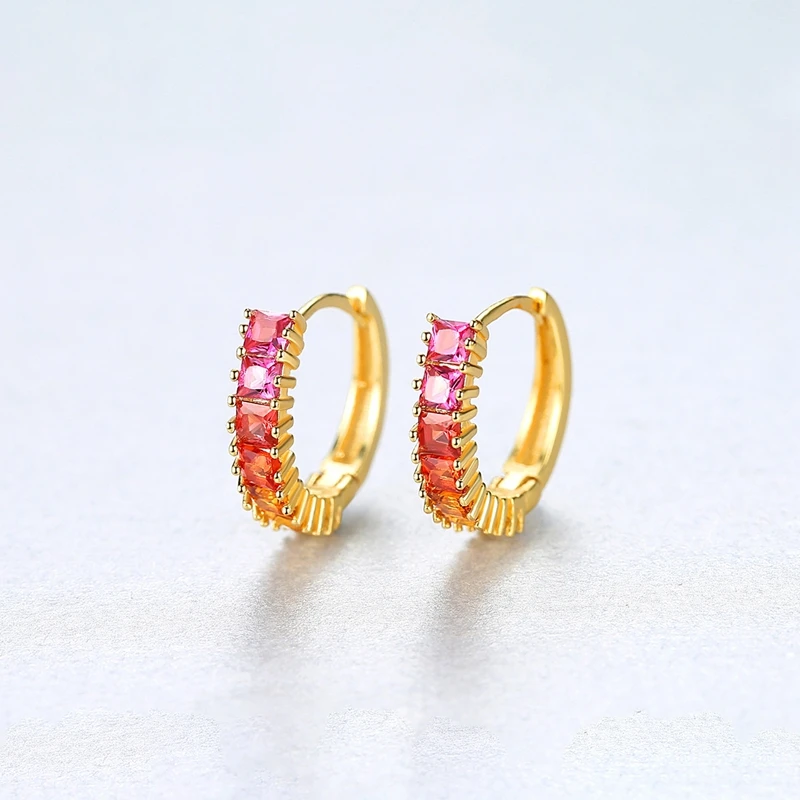 

Shipei Luxury 925 Sterling Silver Ruby Gemstone 18K Yellow Gold Earrings For Women Wedding Engagement Fine Jewelry Wholesale