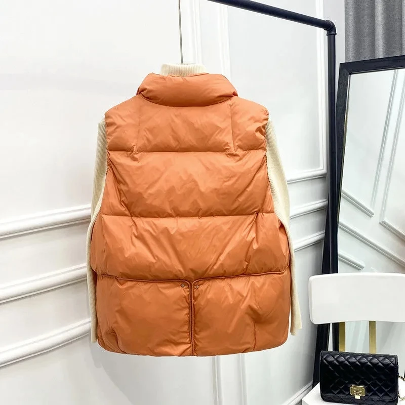 Женский сверхлегкий жилет на 90% утином пуху новый мягкий без рукавов осень и зиму