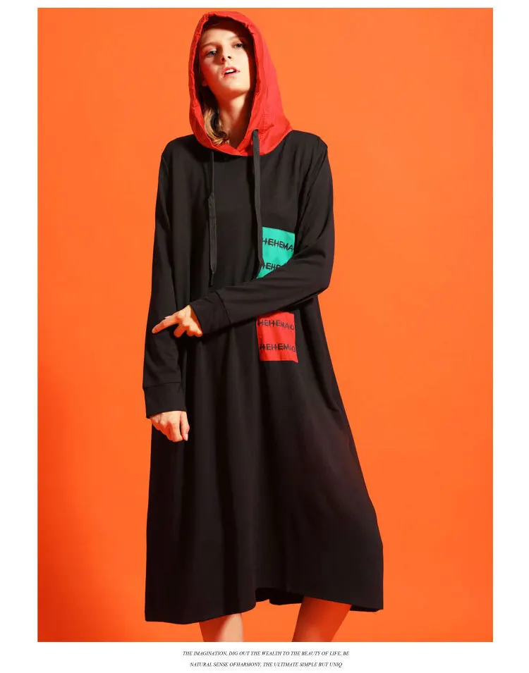 Max LuLu новые корейские модные роскошные уличные женские длинные платья с капюшоном с принтом женские винтажные Лоскутные Повседневные платья