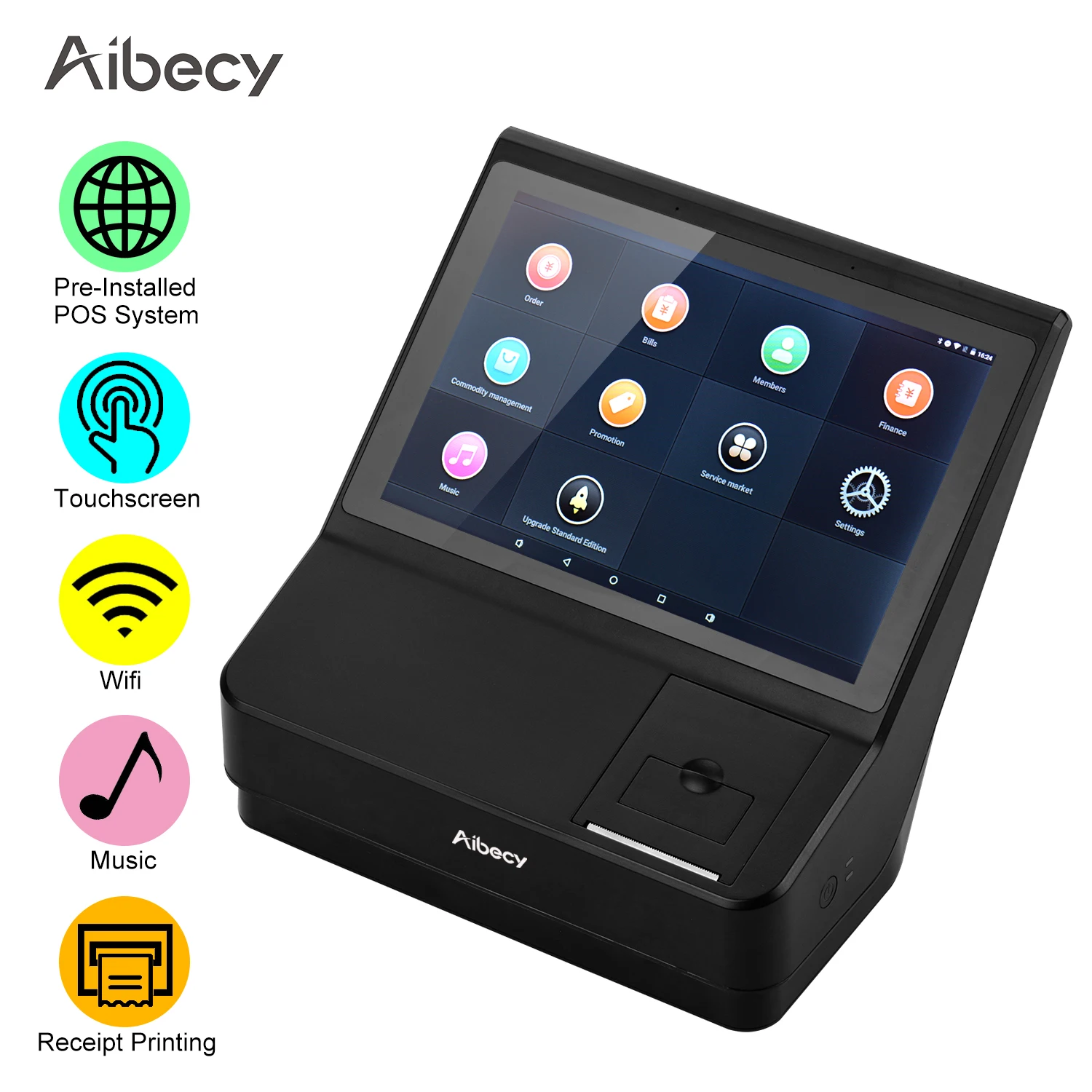Aibecy 10 1 дюймовый сенсорный экран кассовый POS терминал с системой точки продаж