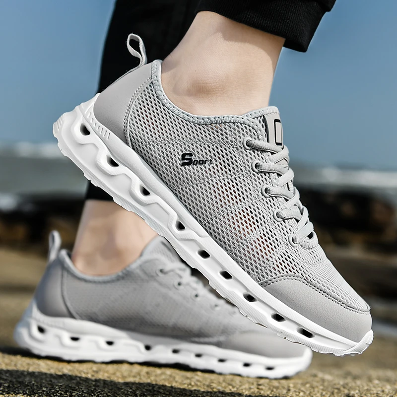 Кроссовки REETENE мужские сетчатые легкие дышащие Нескользящие прогулочная обувь