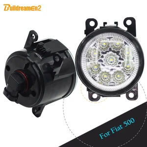 buildreamen2 for fiat 500 car led light right left fog light daytime running light drl white blue yellow dc 12v 2 pieces free global shipping