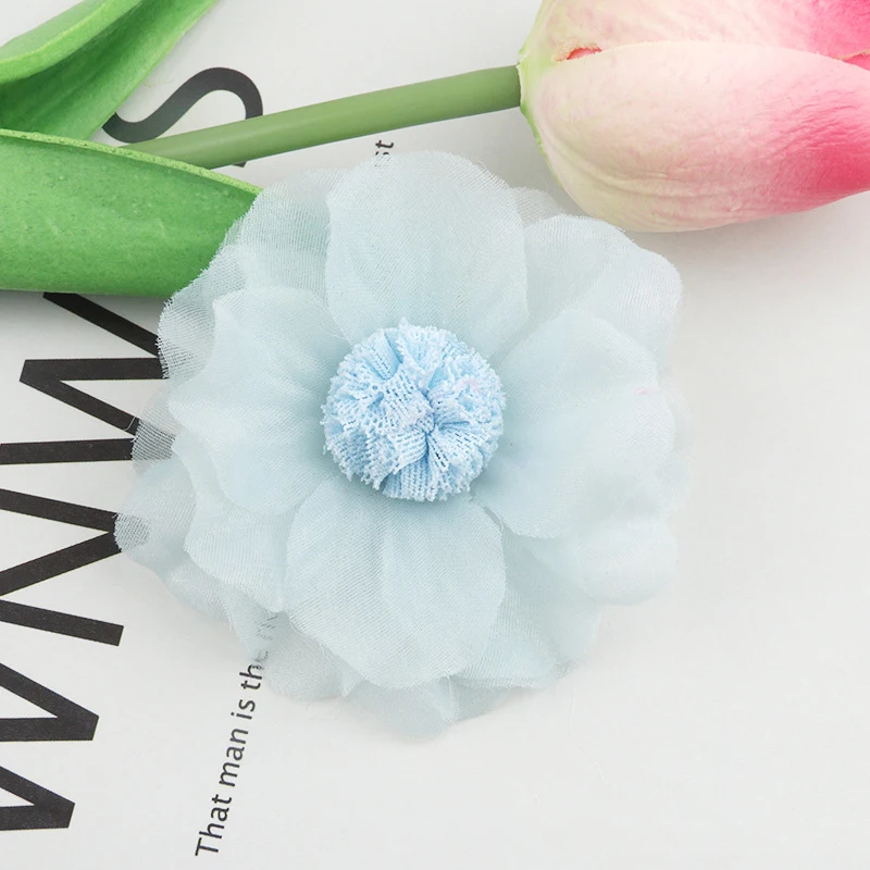 27 5PCS /33 Colors Mini Chiffon Fabric Flower For Wedding Invitation Artificial Flowers For Dress Decoration - Цвет: 27