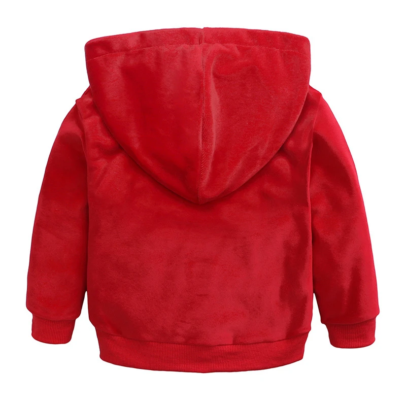 Повседневная детская одежда с вышитым надписью Love вельветовое пальто капюшоном