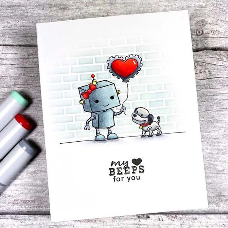 Металлические штампы и резиновые JC буквы робота для скрапбукинга крафтовые