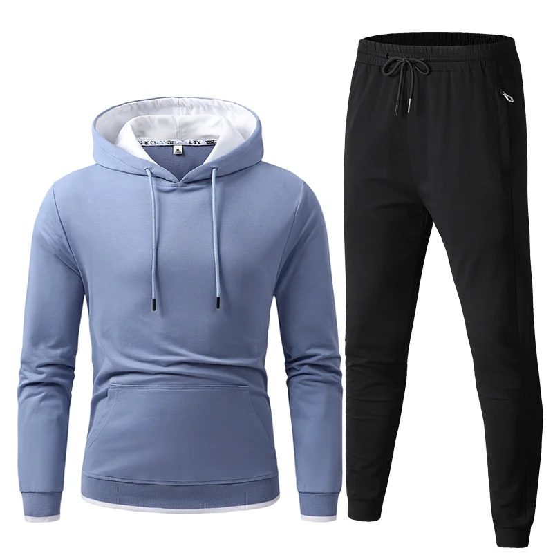 

Men Set Casual Hooded Jackets Fashion Male Pants Sets Male Coat Jacket Men Long Sweatshirt+Set Warm Tracksuit Sportswear Hoodies