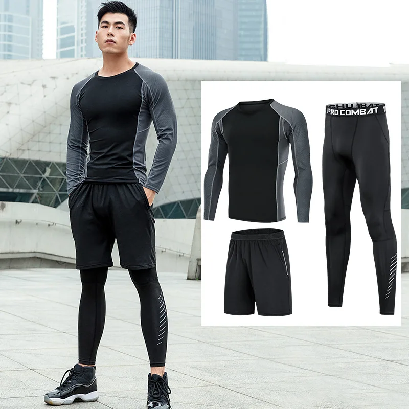 Новинка 3 шт./компл. мужской bjj gi rashguard костюм ММА компрессионная футболка +