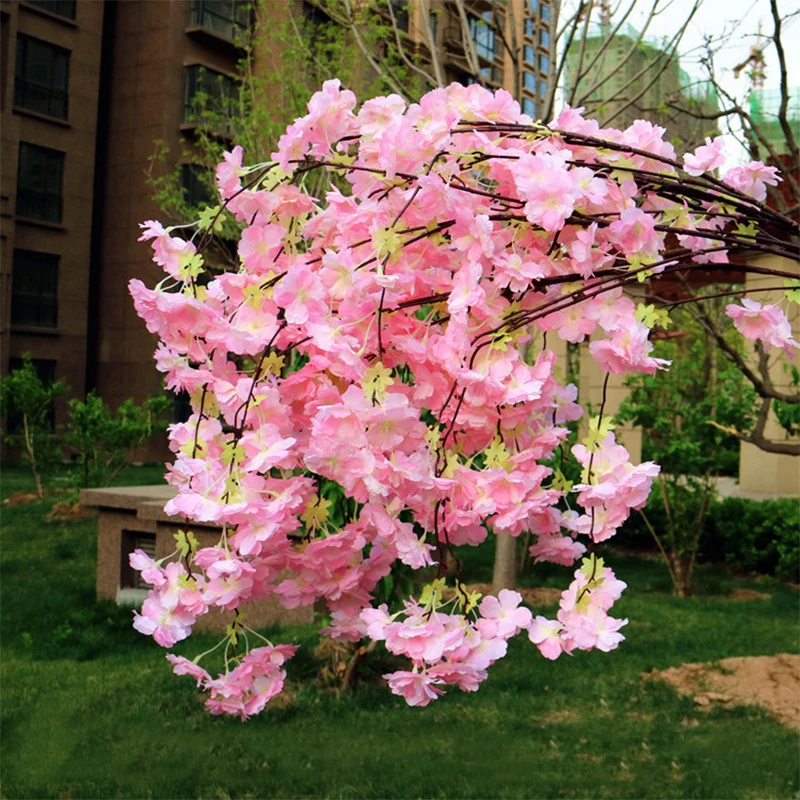 Искусственный шелк цветущая вишня цветы Гирлянда diy Декор для свадьбы Арка фото