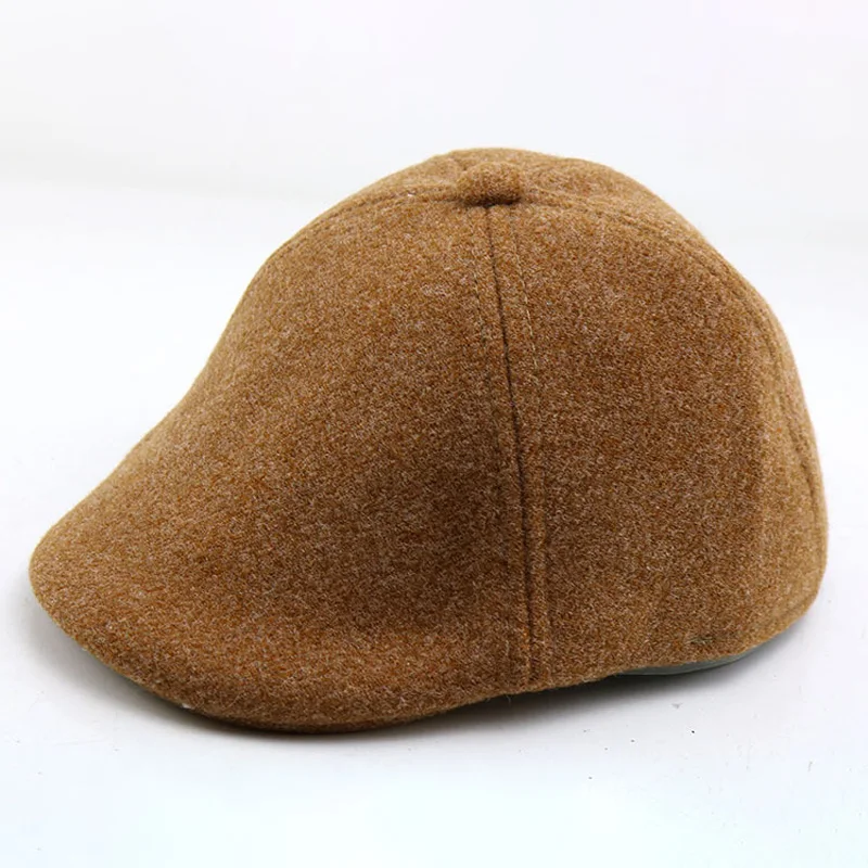 khaki Зимний детский берет, однотонная шляпа, шапка, Классическая Шапка для маленьких мальчиков, аксессуары, шапки-береты для малышей, мальчики бейсболки - Цвет: khaki