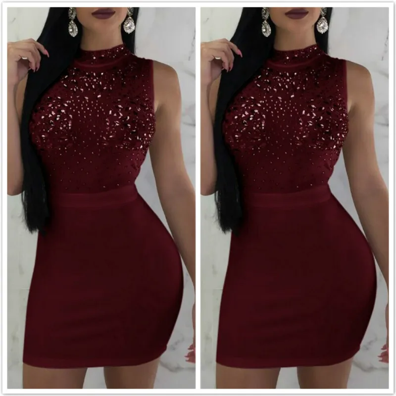 

Women Summer Dress Sleeveless Tunic Sexy Fashion Bodycon SunDress Party Cocktail Short Mini Dresses