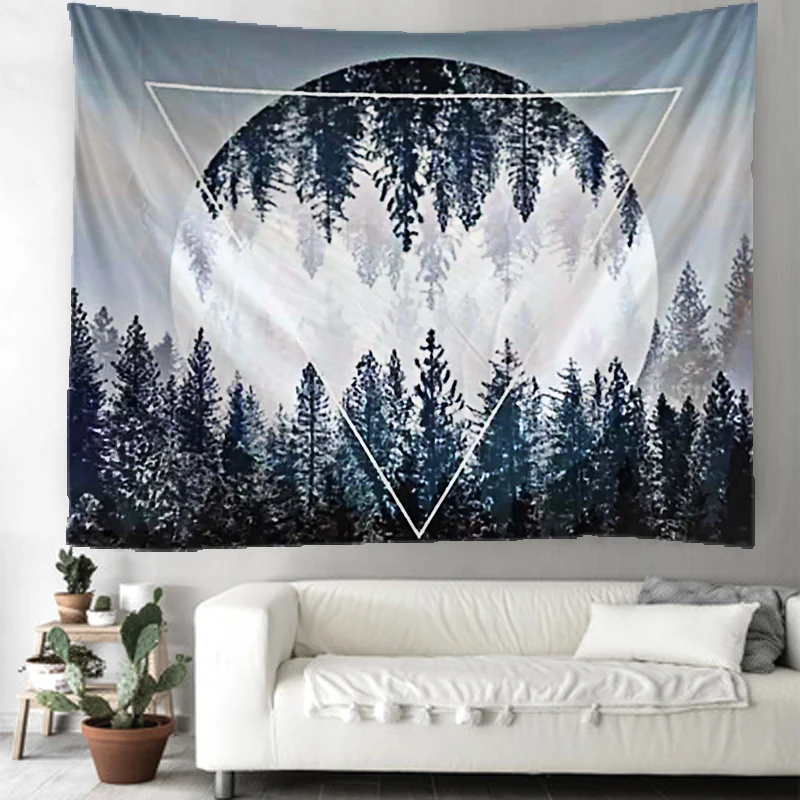 Психоделическая сцена Лунная планета домашнее Искусство Декор Гобелен Мандала