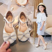 spring autumn girls shoes chaussure fille soft soles bowknot princess shoes kids single shoes children leather shoes for wedding