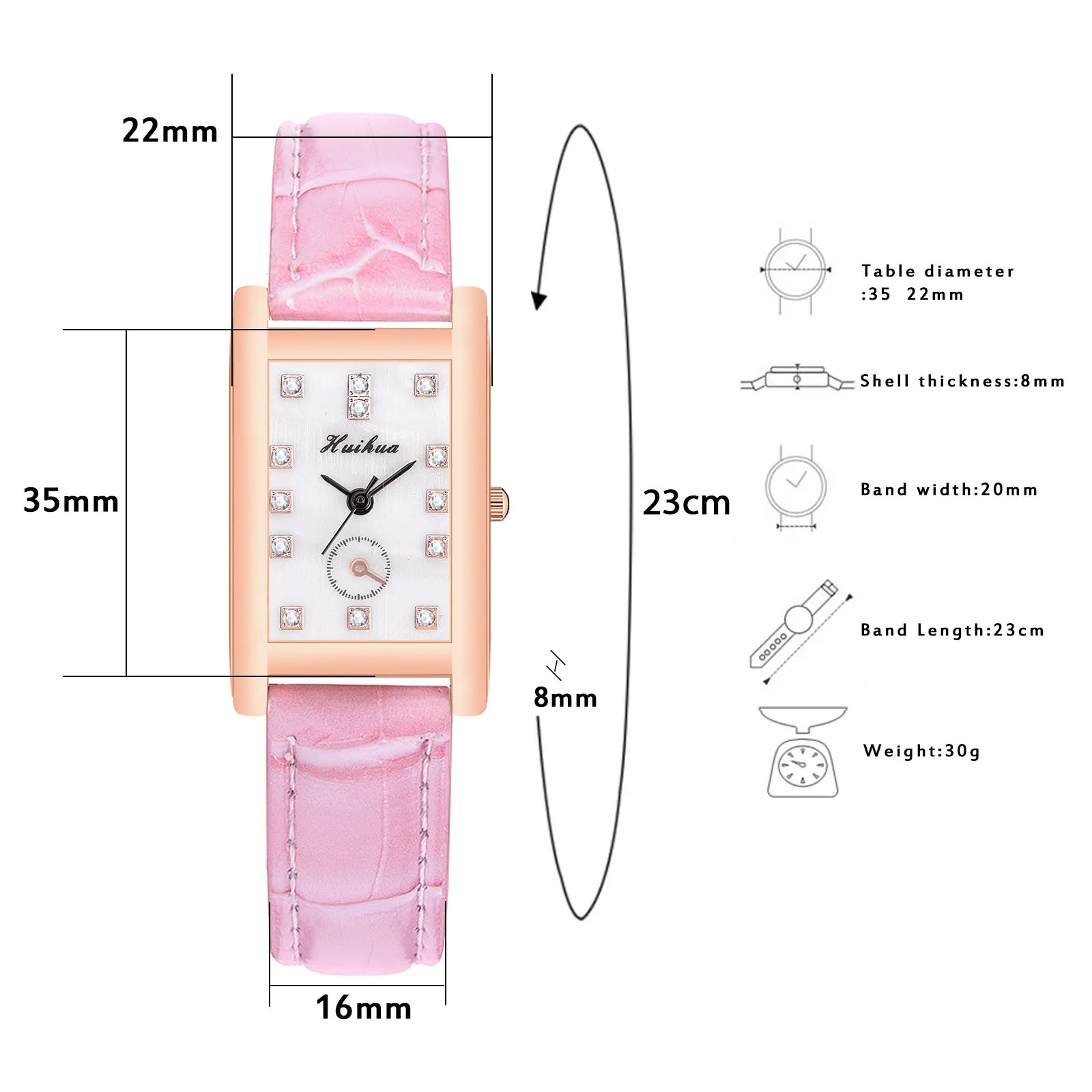 

VANSVAR Ladies Casual Quartz Leather Strap Watch Analog Watch Gift Watch reloj relogio montre reloj mujer 2021