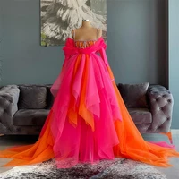 colorful evening dresses spaghetti strap crystals pleated tiered ball gown women prom pageant gowns elegant robe de mari%c3%a9e