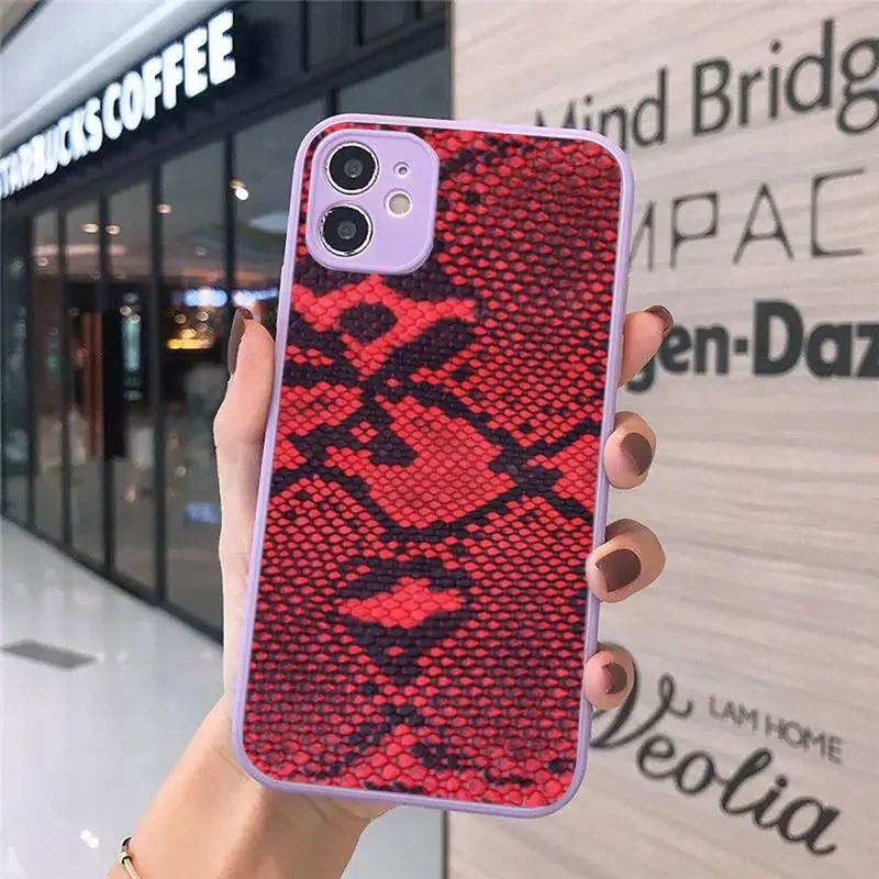 

Snake sexy print luxury fashion Phone Cases Matte Transparent for iPhone 7 8 11 12 s mini pro X XS XR MAX Plus cover funda